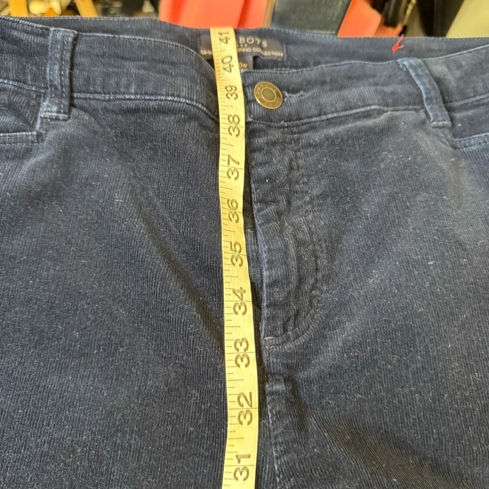 Talbots high waste straight leg Corduroy Pants Navy Blue Sz 20W